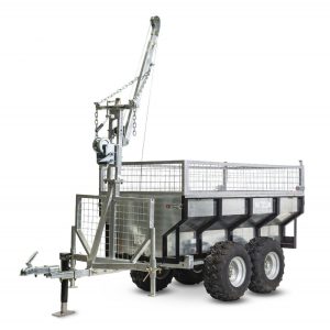 Remorque benne galvanisée 1000 kg avec grue – MW-Tools AHR1000GK
