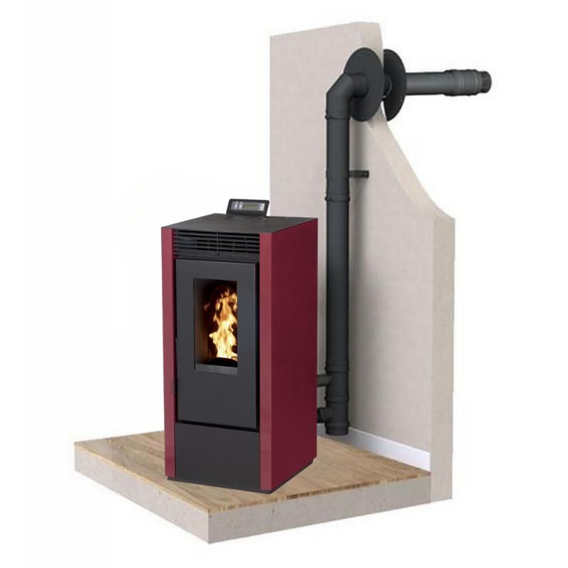 PACK : Poêle à granules étanche INTERSTOVES Marina 14 kW