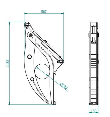 Pince à grumes pour chargeur frontal – 2000 kg, attelage ISO FEM 2 – Image 3