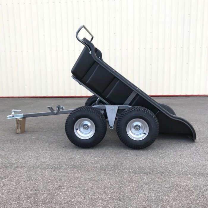 Remorque quad 2 essieux benne basculante – caisse polypropylène, PTC 550 kg – Image 5