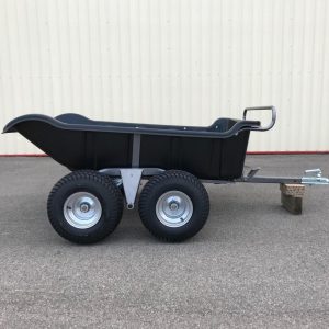 Remorque quad 2 essieux benne basculante – caisse polypropylène, PTC 550 kg